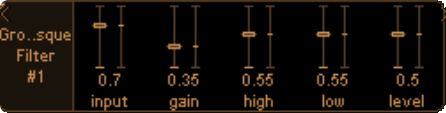 Grotesque Filter unit interface